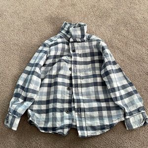 Children's place long sleeve blue and white flannel
